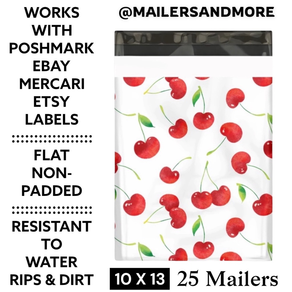 25 10X13 Poly Mailers, Cherry Shipping Envelopes PRICE IS FIRM - Picture 3 of 15